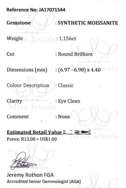 1.156ct Classic Moissanite