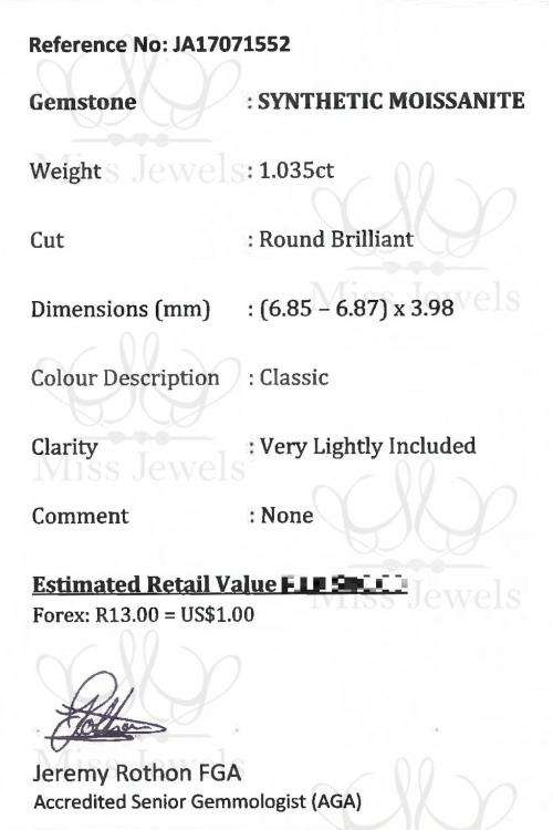 1.035ct Classic Moissanite