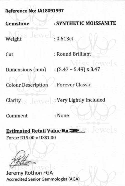 0.613ct Forever Classic Moissanite