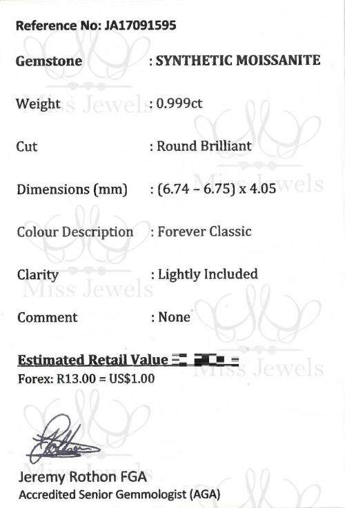0.999ct Forever Classic Moissanite