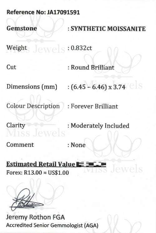 0.832ct Forever Brilliant Moissanite