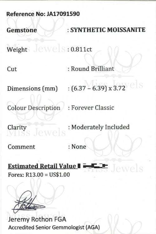 0.811ct Forever Classic Moissanite