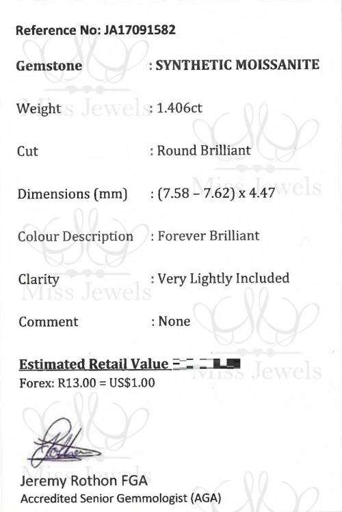 1.406ct Forever Brilliant Moissanite