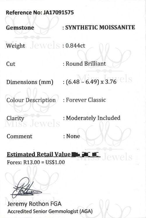 0.844ct Forever Classic Moissanite