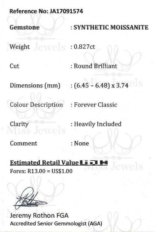 0.829ct Forever Classic Moissanite