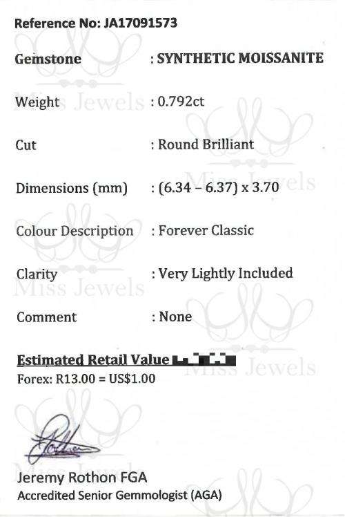 0.792ct Forever Classic Moissanite