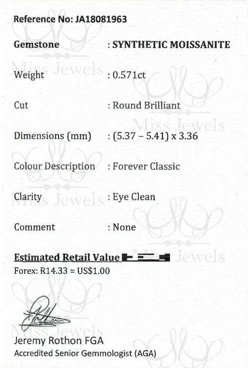 0.571ct Forever Classic Moissanite