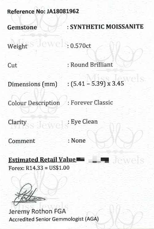 0.57ct Forever Classic Moissanite