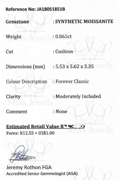 0.865ct Forever Classic Moissanite