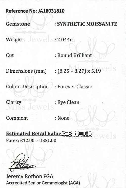 2.044ct Forever Classic Moissanite Stone