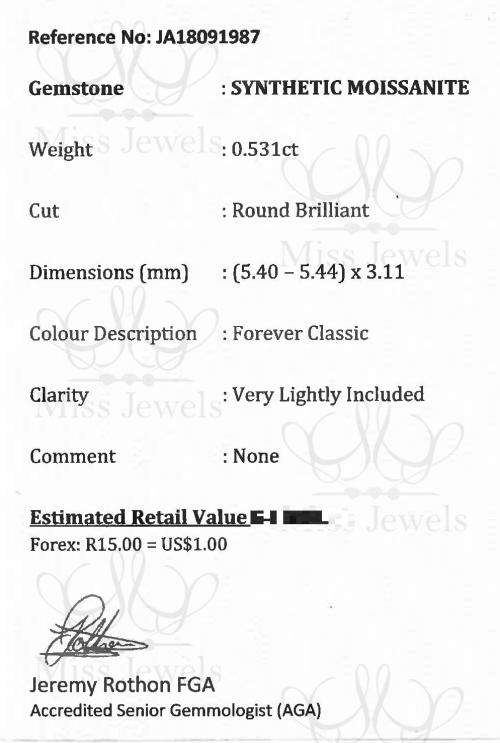 0.531ct Forever Classic Moissanite Stone