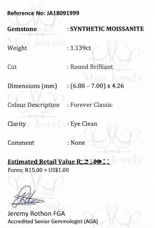 1.139ct Forever Classic Moissanite
