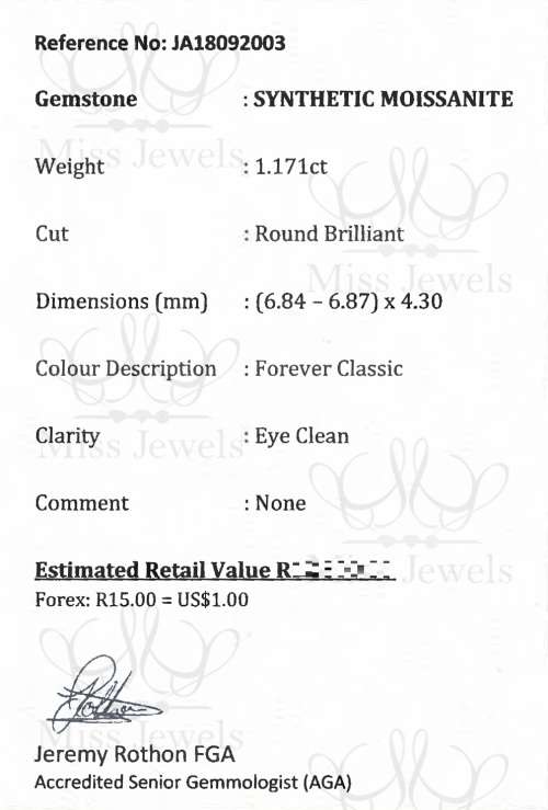 1.171ct Forever Classic Moissanite