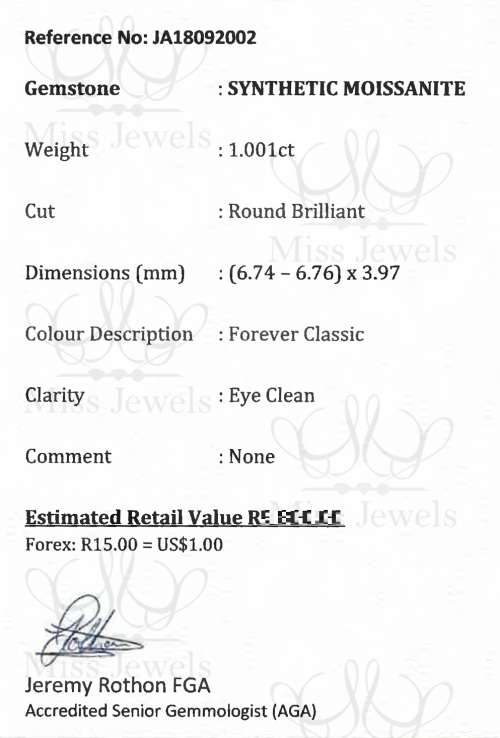 1.001ct Forever Classic Moissanite