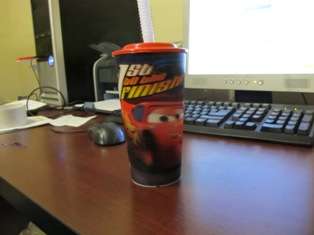 CARS LIGHTNING MCQUEEN PLASTIC CUP WITH STRAW - 3D PIC