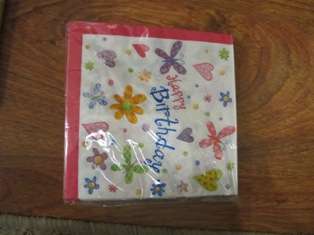 HAPPY BIRTHDAY SERVIETTES (20) - BUTTERFLIES