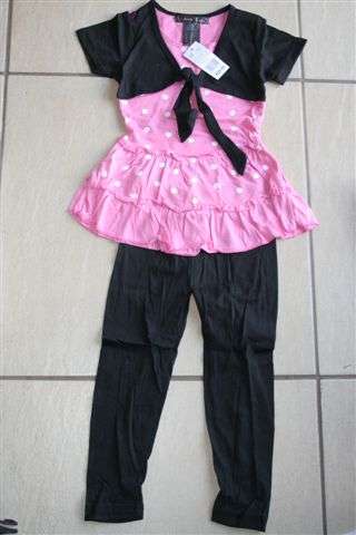 Pink polka dot outfit with leggings  - perfect for minnie mouse outfit - 3-4