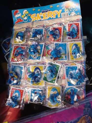 SMURF set of 16 characters - work for cake toppers also