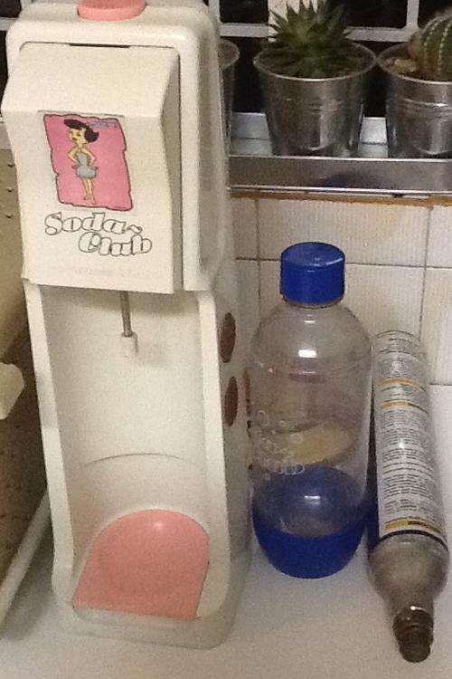 Soda stream machine with bottle and gas bottle