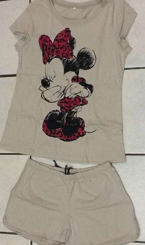 Summer cotton pajamas / sleepwear - minnie mouse beige medium