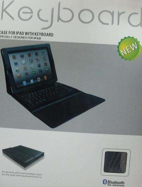 Ipad 2 or 3 leather cover with built in keyboard - black