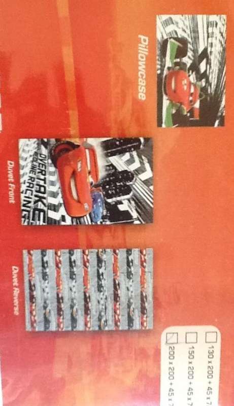 Cars lightning mcqueen reversible DUVET SET - double duvet 200x200cm oNE PILLOWCASE