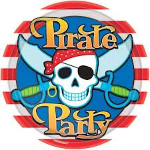 pirate big paper plates kids PARTY (10 per pack)