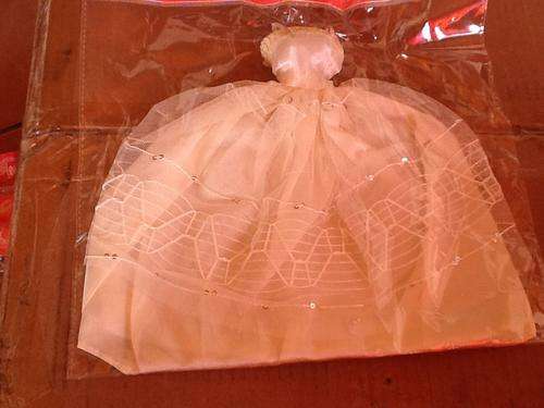 Barbie clothes - stunning evening dress - beige