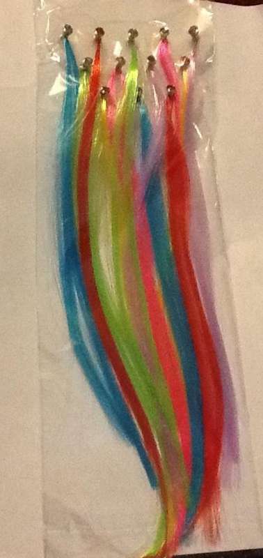 Colored hair strip clip ons - multi colors