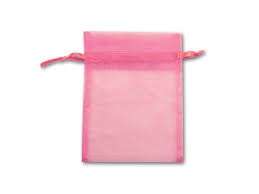 Organza bag - pink - lrg 15x20cm