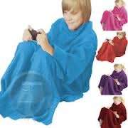 Sleeved Fleece blanket - snuggle up - for kids - pink - thin fleece