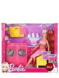 Barbie doll with laundry and washing machine - was R230