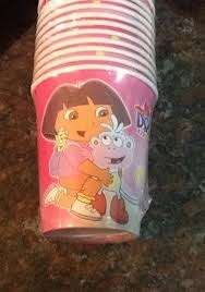 Dora kids party paper glasses / cups (10)