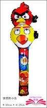 KIDS party angry bird blow up with straw balloon with rattle 76cm