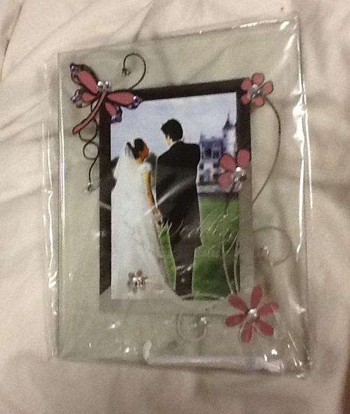 Glass wedding photo frame 9x13cm