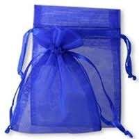 Organza gift bag - royal blue -  16x23cm