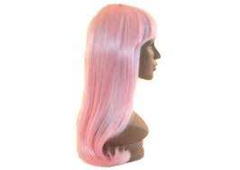 Pink wig long hair - dress up