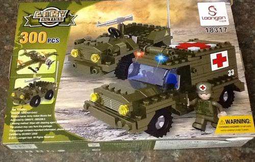 Building brick toys - fits well with  legos - army set - 300 pieces