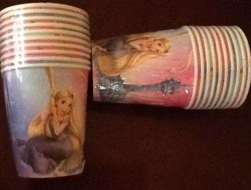 Tangled rapunzel kids party CUPS / GLASSES (10)