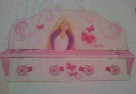 BARBIE wooden WALL SHELF WITH HOOKS - 40 CM WIDE X 10CM DEEP X 28CM HIGH