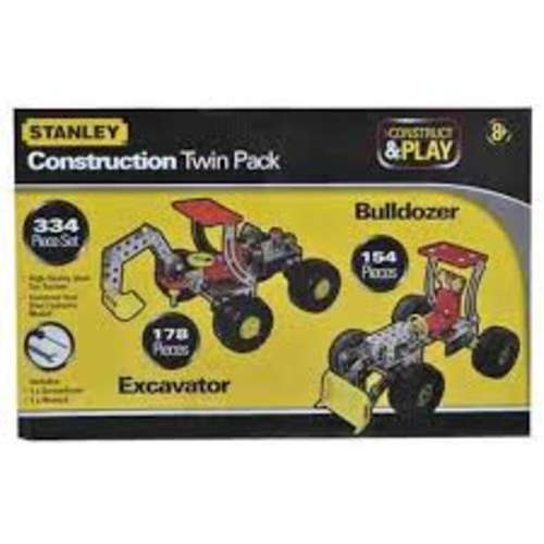 Stanley construction twin pack set  - construct and play - 334 piece set