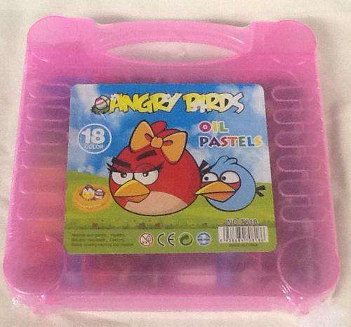 Angry bird oil pastels in plastic case - 18