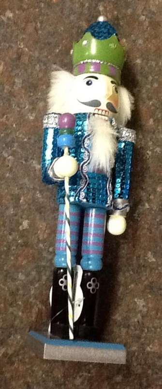 Xmas , Christmas Decorations  - wooden nutcracker soldier - blue 39cm