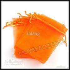 Organza bag - orange color - 17x23cm