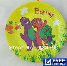 Barney party big paper plates (10)