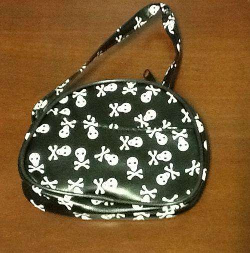 was R12 Black pirate skull coin purse / wallet  12x9 - party favor - could work for monster high
