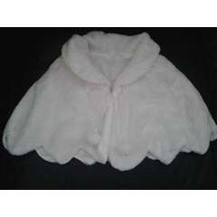 White beige fur look faux hairy shoulder shawl - was R150