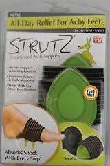 Strutz cushioned arch supports - relief for achy feet - wear with any shoe