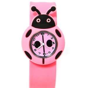 Ladybird slap band kids watch - dark pink