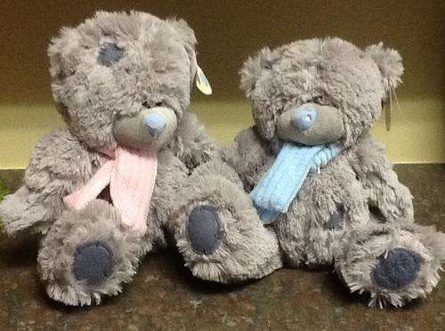 Tatty teddy look alike soft teddy bear 28cm - pink scarf